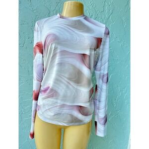 CALIA by Carrie Underwood Long Sleeve Performance Top Women's M | Abstract Print